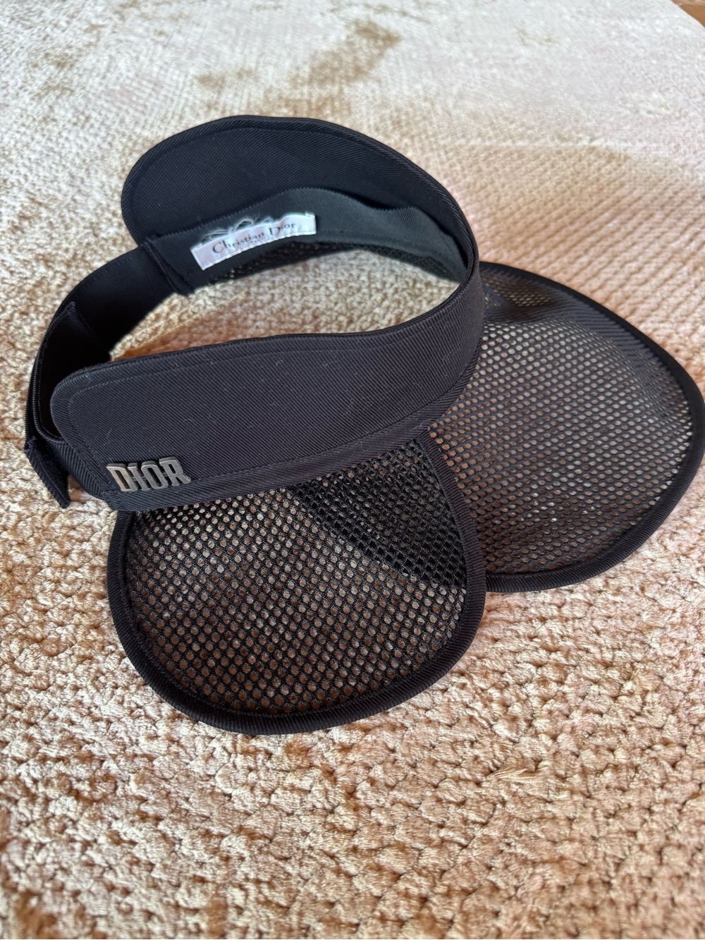 Christian Dior Black Mesh Visor Sun Hat - Picture 6 of 10